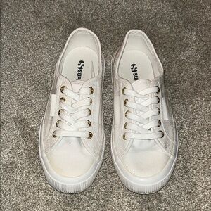 Superga White Sneakers with Classic Canvas Design